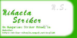 mihaela striker business card